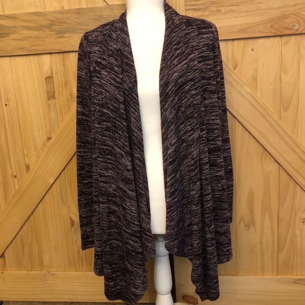 Strazzi Waterfall Cardigan Sweater Womens S Purple Black White